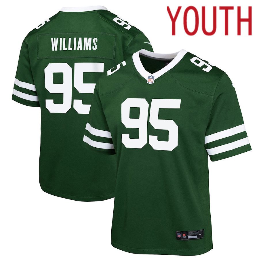 Youth New York Jets #95 Quinnen Williams Nike Legacy Green Game NFL Jersey->->Youth Jersey